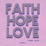 Faith Hope Love Retro | Womens Christian T-shirt