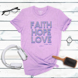 Faith Hope Love Retro | Womens Christian T-shirt