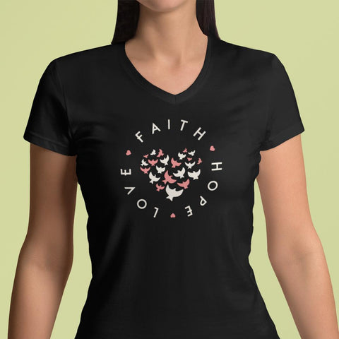 Faith Hope Love V-neck | T-shirt - 316Tees